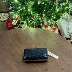 Prezzo Blue Sparkly Clutch Bag